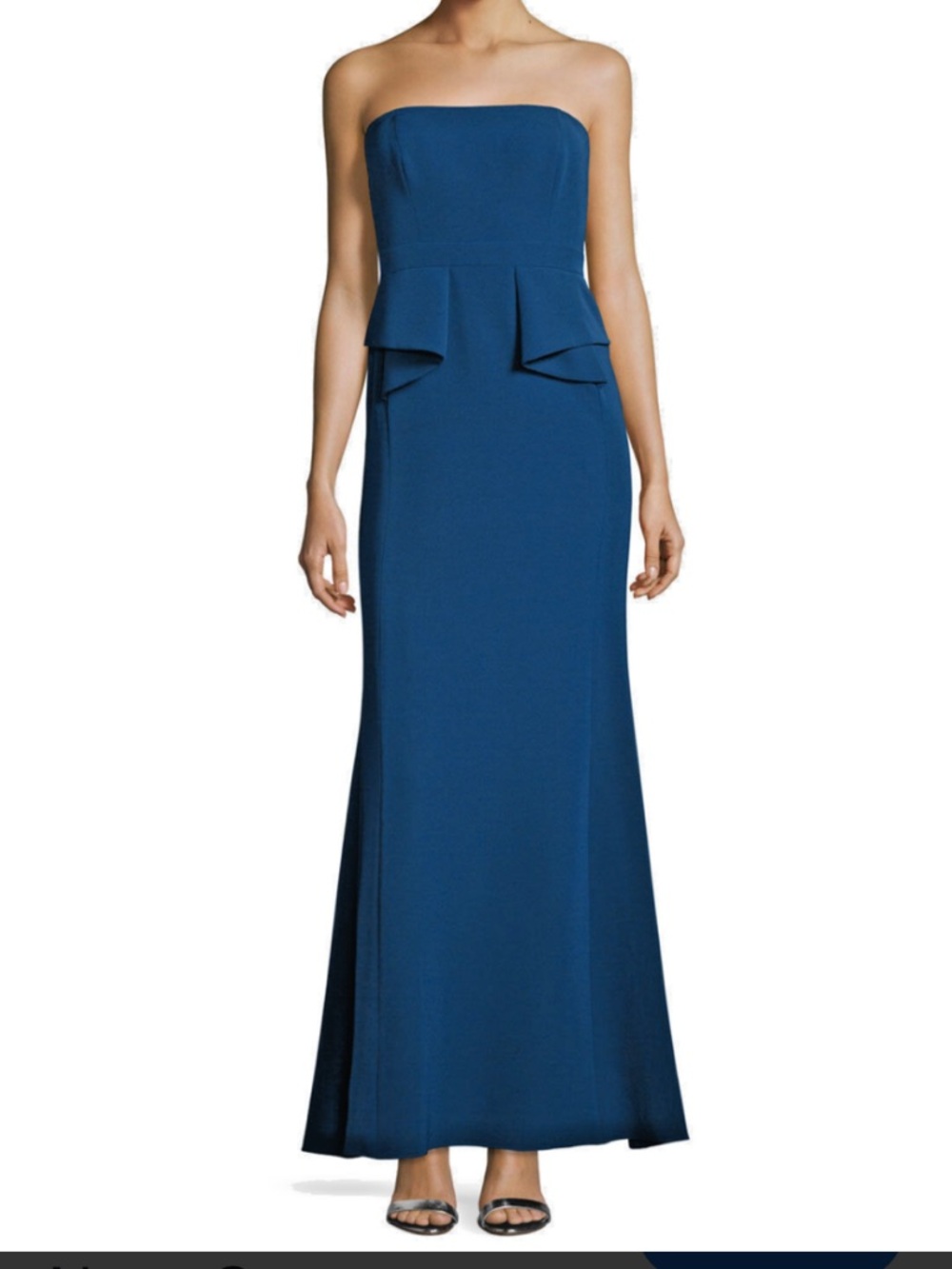 Aidan Mattox Navy Blue Strapless Column Dress